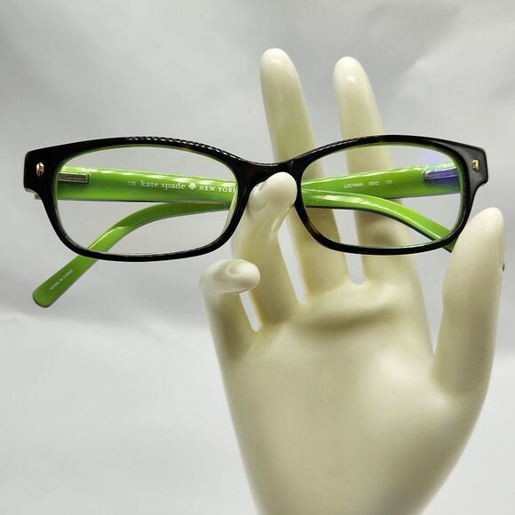 💜Kate Spade Brown & Lime Green "LucyAnn" Eyeglasses W/Hardshell Case - Picture 4 of 15